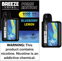 Breeze Prime Ed 6000 Puffs Blueberry Lemon