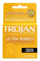 Trojan Ribbed 3pk 