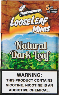 LooseLeaf Minis All Nat 5pk Wraps Natural Dark Leaf