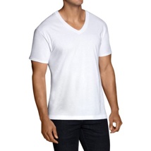 2X White V-Neck Shirt 
