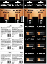 Carded USA Duracell AAA-2 Strip