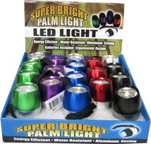6LED Color Palm Light w/ Carabiner 