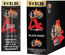 GT 4K Black Sweet Cigarillos 4/1.39 Box