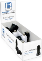 H.U. Dual Car Charger w/ USB & Type C Port 