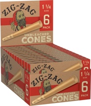 Zig Zag Unbleached  6pk Cone 1.25" 