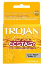 Trojan Ultra Ribbed Ecstasy 3pk 